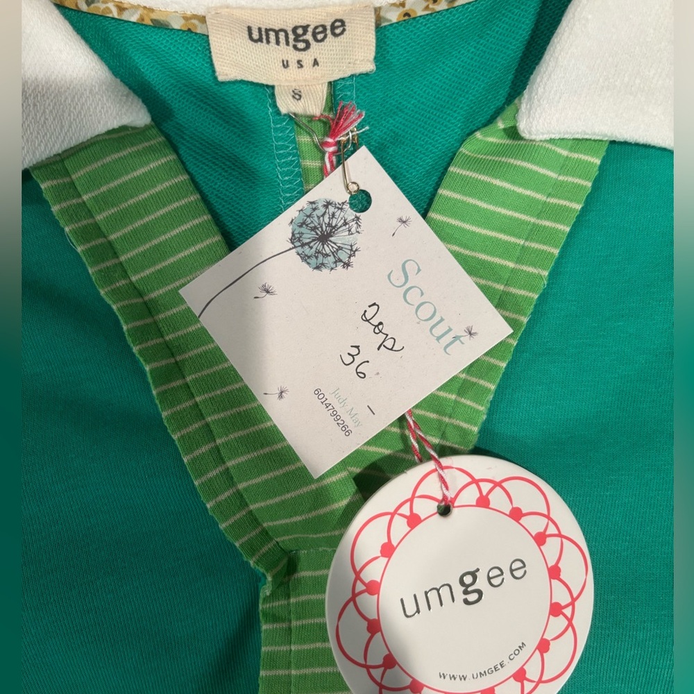 Umgee Polo style shirt in Green and White - Picture 4 of 9